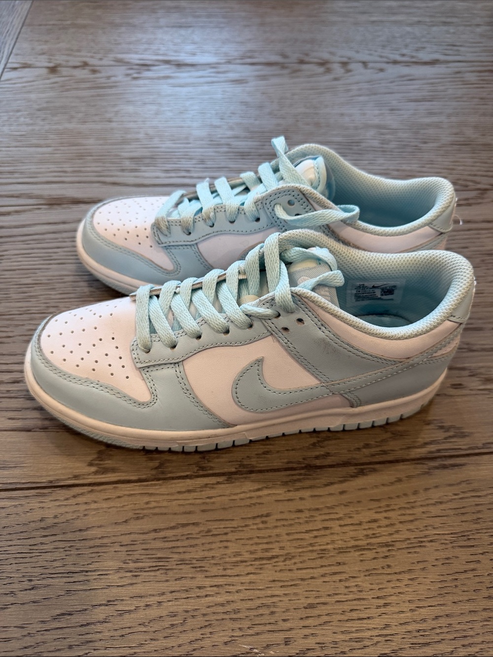 Nike Kids Low-Top Dunks Sneakers in Pale Blue and White